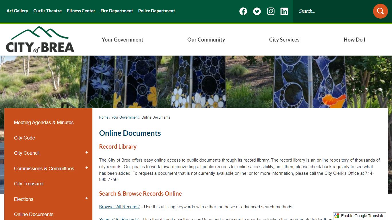 Online Documents | Brea, CA - Official Website